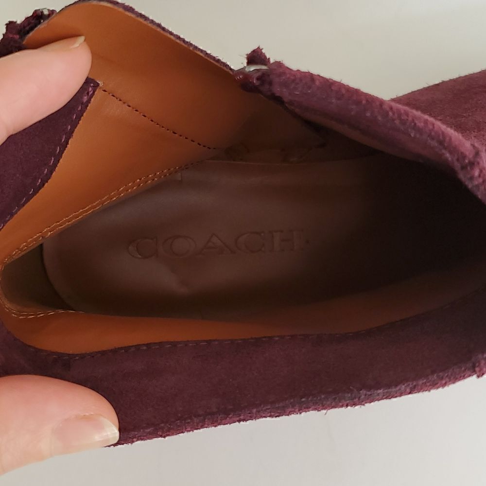 Coach Women's Danni Suede Booties Wine Size 7.5 - Picture 13 of 14